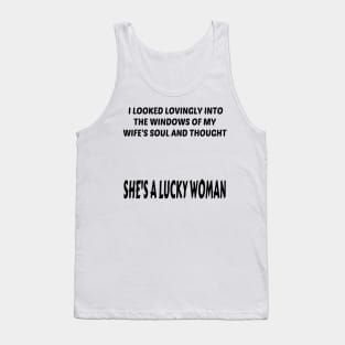 She's A Lucky Woman (Black) Tank Top